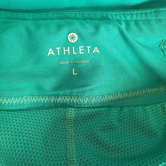 Athleta Happy Isles Run Skort Large Teal Ruffle Trim Stretch Tennis Activewear - Picture 12 of 12